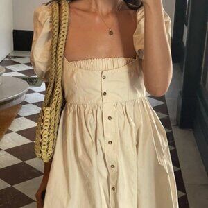 Ciao Lucia Ivory Diana Dress – Pouf Sleeve Empire Waist – Size M